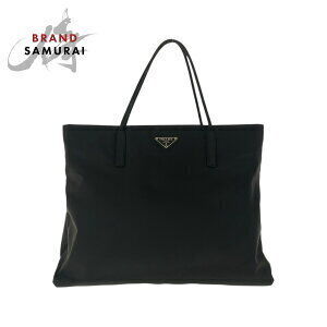 Prada Tessuto triangular logo plate black Nylon tote shoulder bag